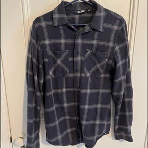Blue and White Plaid Vans Flannel, Size Small